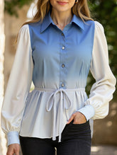 Versatile gradient long-sleeved shirt